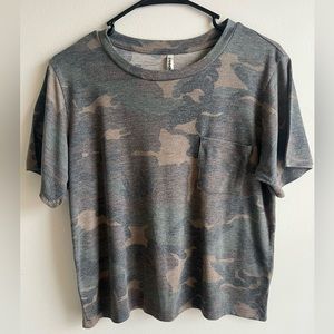 Tresics Faded Camouflage Crop Tee - Women’s
